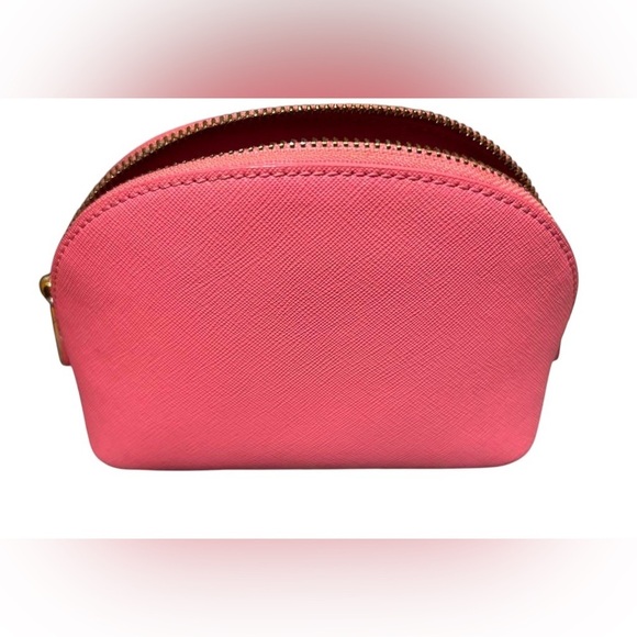 Tory Burch Robinson Emerson Leather Make Up Travel T Logo Cosmetic Zip Case - Picture 3 of 8